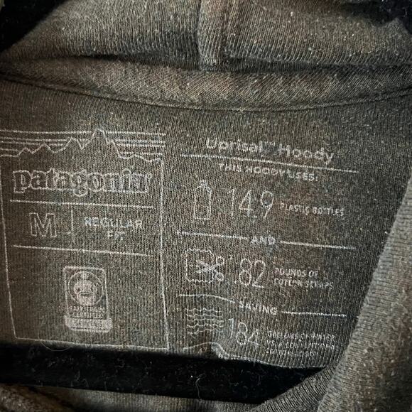 Patagonia Men’s Uprisal Hoodie Size M Olive Green Bear Logo Outdoor Hiking - Picture 4 of 5